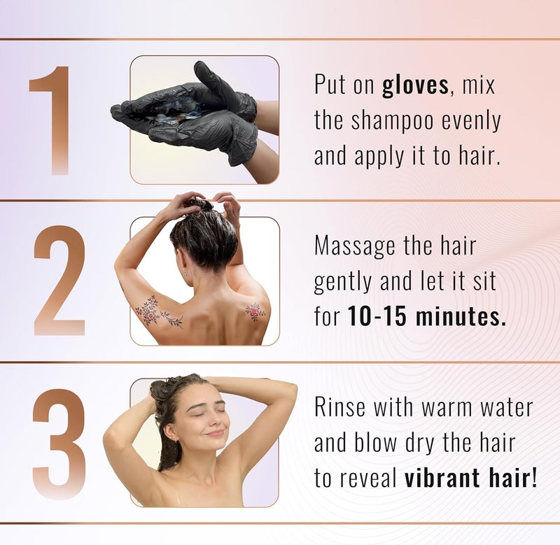 Herbishh Hair Color Shampoo For Gray Hair Dye Shampoo With Argan Hair Mask Travel Size-Colors Hair In Minutes Long Lasting Colour 30 ml x 10Pack Ammonia-Free (Dark Brown) - Image 4