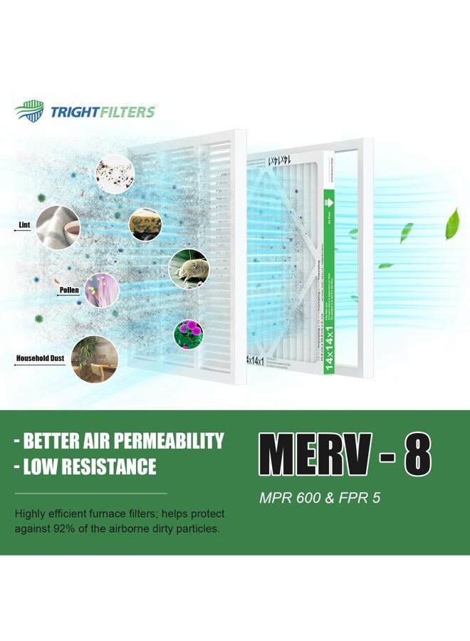 TRIGHTFILTERS 14x14x1 Air Filter 4 Pack, MERV 8 Pleated Dust Defense Air Filters Replacement Air Conditioner HVAC AC Furnace Filter, Durable and Lightweight - Image 5