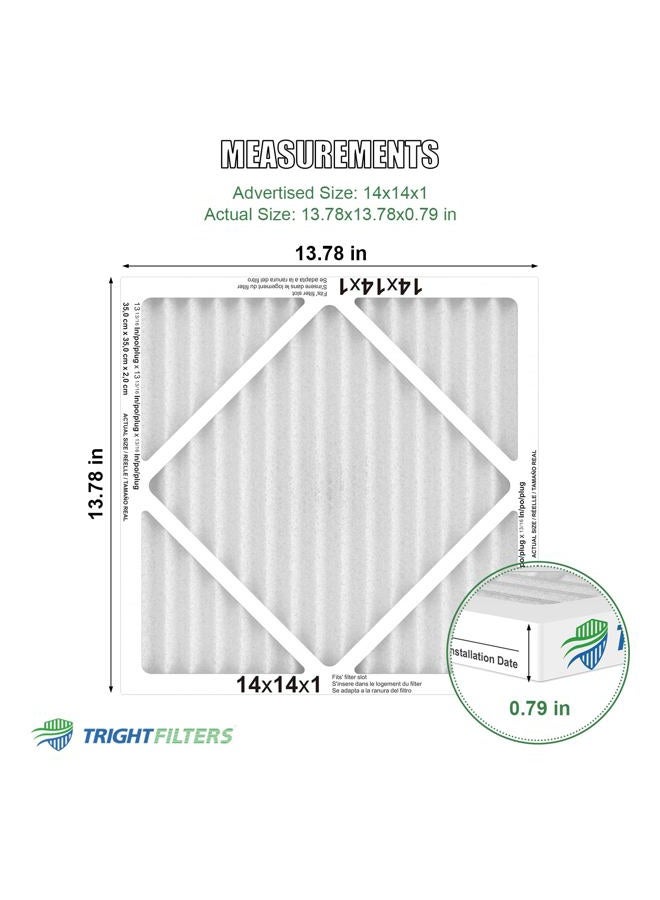 TRIGHTFILTERS 14x14x1 Air Filter 4 Pack, MERV 8 Pleated Dust Defense Air Filters Replacement Air Conditioner HVAC AC Furnace Filter, Durable and Lightweight - Image 2