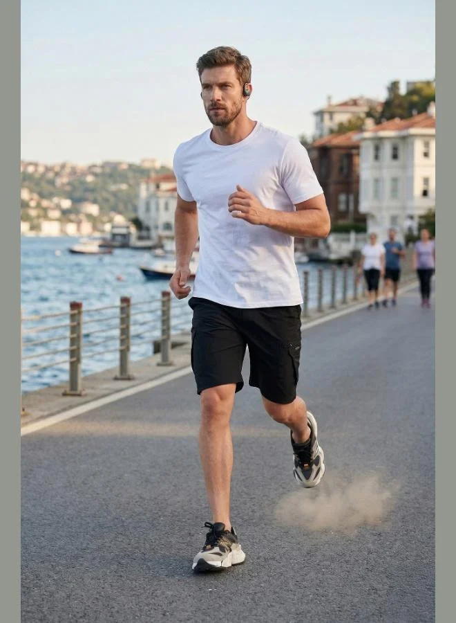 Buratti Buratti Regular Fit Cargo Pocket Elastic Waist Bermuda Shorts Men's Shorts 693263