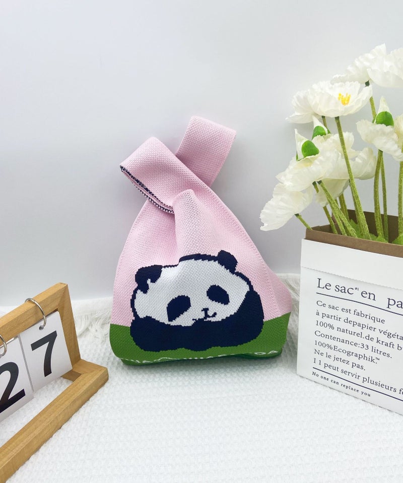 Knitted Handbag Women'S Fashionable All-Match Go-To-Work Small Bag Lunch Bag Lunch Box Bag For Walking - Image 1