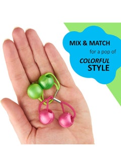 Expressions 24Pc Ponytail Ball Hair Elastics Collectionbrightly Colored Marble Finish Twin Bead Ponytail Balls For Girls And Toddlers  - Image 4