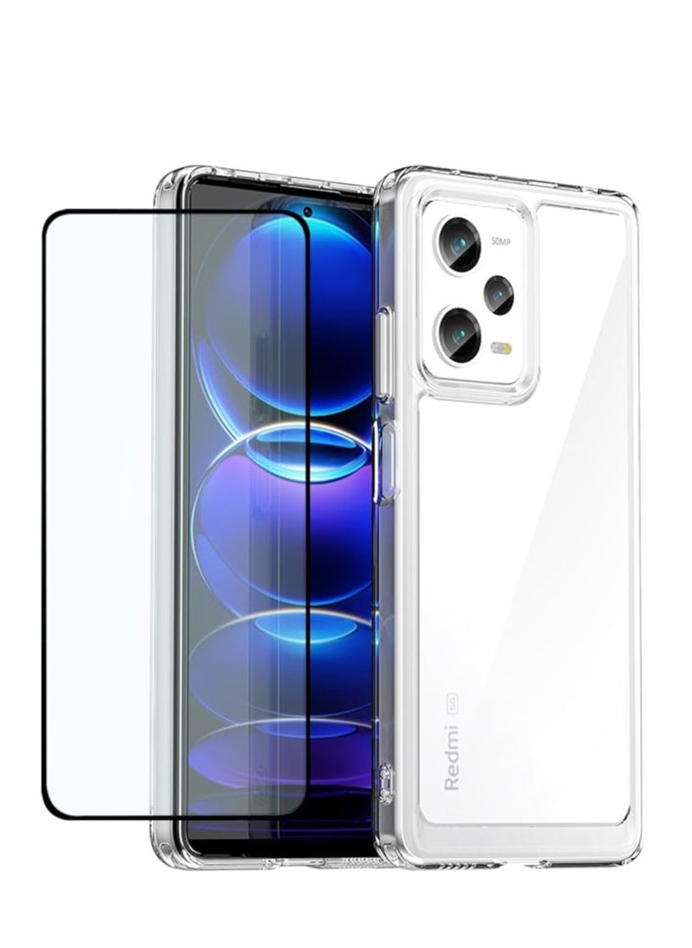 General The case is for the Redmi Note 12 Pro Plus 5G/Redmi Note 12 Pro+ phone case with screen protector and soft bumper with clear crystal hard PC shock resistance  - Image 1