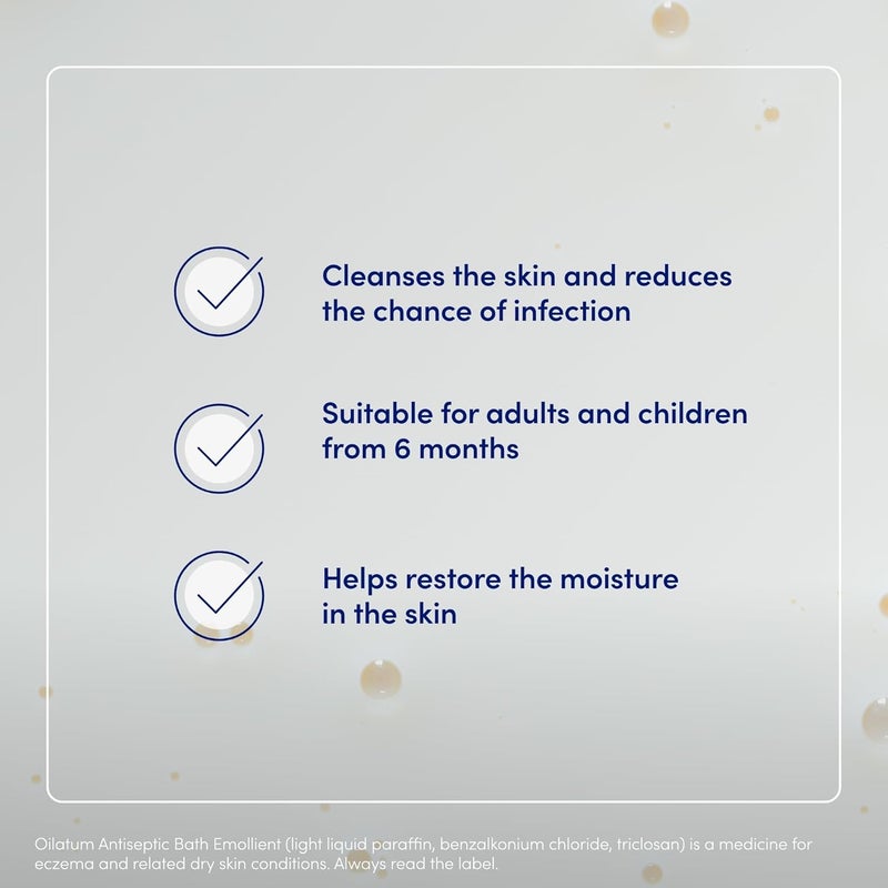 Oilatum Plus Antiseptic Emollient Bath Additive for Eczema and Dry Skin Conditions Soothing and Hydrating Formula Dermatologist Recommended Relief 1 x 500ml - Image 5