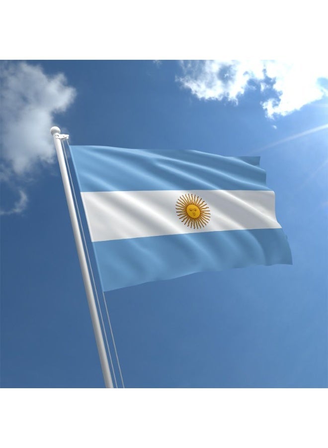ARS Argentina Flag - Heavy-Duty 210D Satin, Single -Sided Argentinian National Flags Polyester with for Outdoor/Indoor, Fade Resistant, Sport Day, Flag Day, And Home-Polyester- Size Available - Image 1