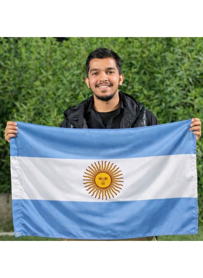 ARS Argentina Flag - Heavy-Duty 210D Satin, Single -Sided Argentinian National Flags Polyester with for Outdoor/Indoor, Fade Resistant, Sport Day, Flag Day, And Home-Polyester- Size Available - Image 3