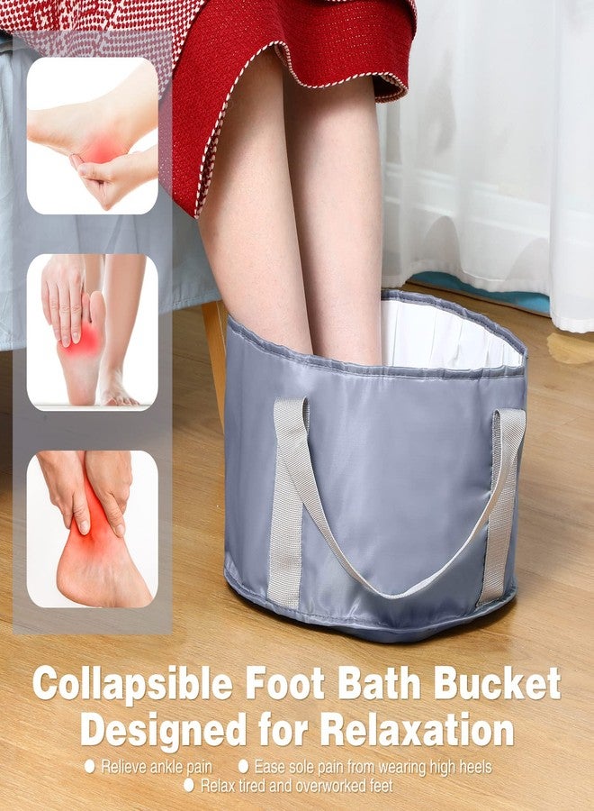 Meanplan 3 Pieces Collapsible Portable Foot Soak Tub Soaking Foot Bath Basin Multifunctional Foldable Bucket Washing Camping Pedicure Bowl Outdoor Water Container for Fishing Hiking Spa Travel, 3 Colors, 14 L - Image 2