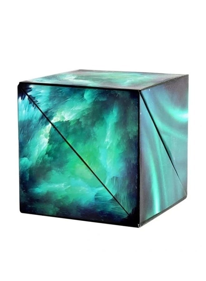 شيبشيب مكعب التحويل المغناطيسي - لغز مزدوج الإبداع يتغير شكله مع 36 مغناطيسًا من الأرض النادرة - يتحول إلى أكثر من شكل. (أخضر) - Image 1