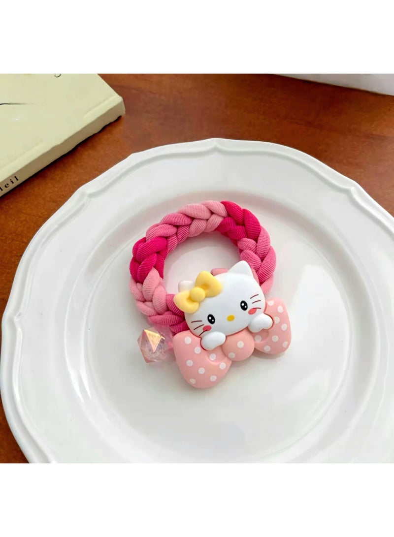 هالو كيتي رباط شعر مضفر وردي للبنات – قطعة واحدة (الأشكال قد تختلف) - Image 4