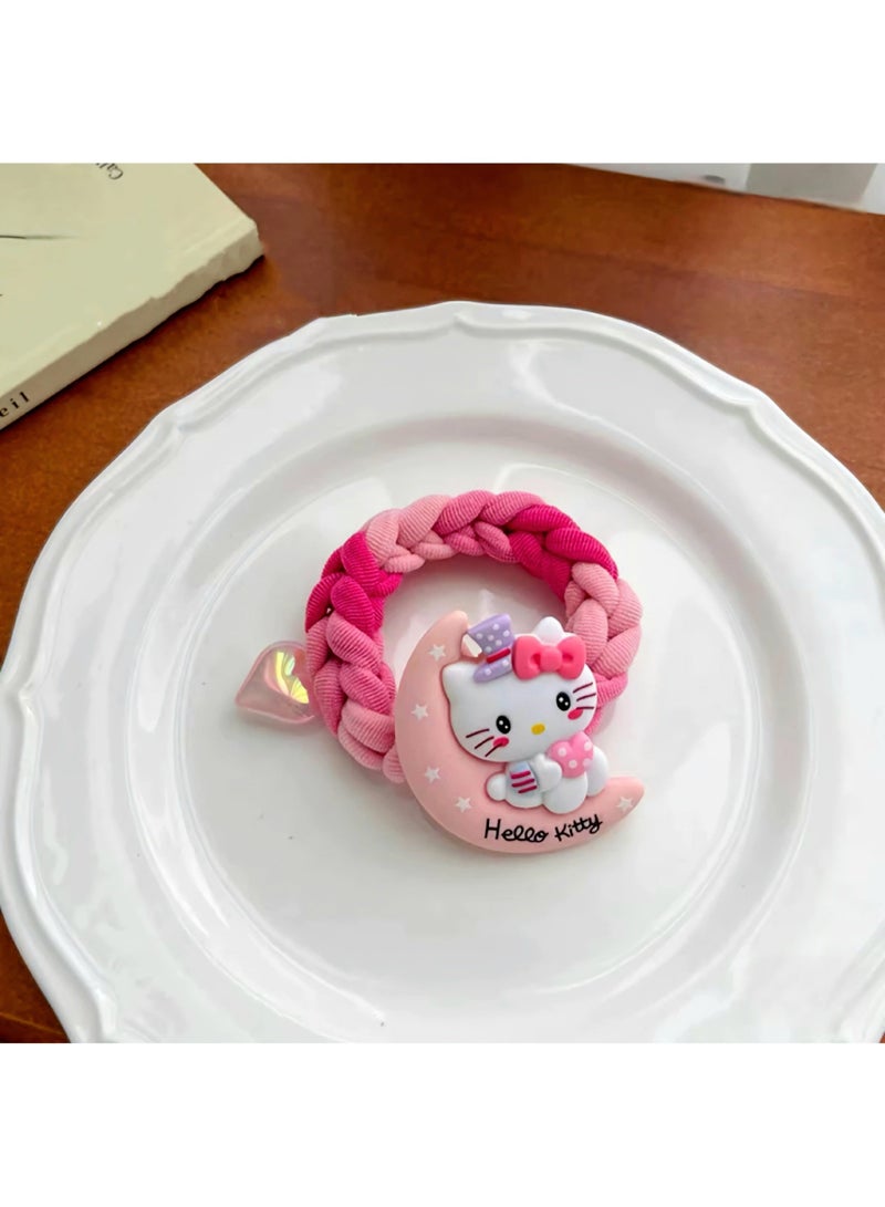 هالو كيتي رباط شعر مضفر وردي للبنات – قطعة واحدة (الأشكال قد تختلف) - Image 3
