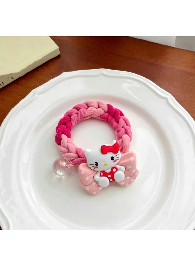 هالو كيتي رباط شعر مضفر وردي للبنات – قطعة واحدة (الأشكال قد تختلف) - Image 5