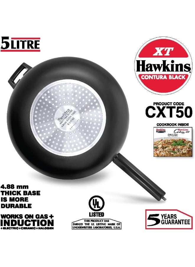 Hawkins Xt 5 Liters Contura Aluminium Pressure Cooker,With Inner Lid Induction Compatible,Black - Image 2