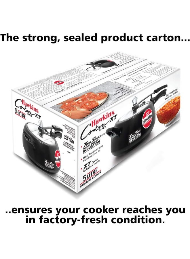 Hawkins Xt 5 Liters Contura Aluminium Pressure Cooker,With Inner Lid Induction Compatible,Black - Image 4