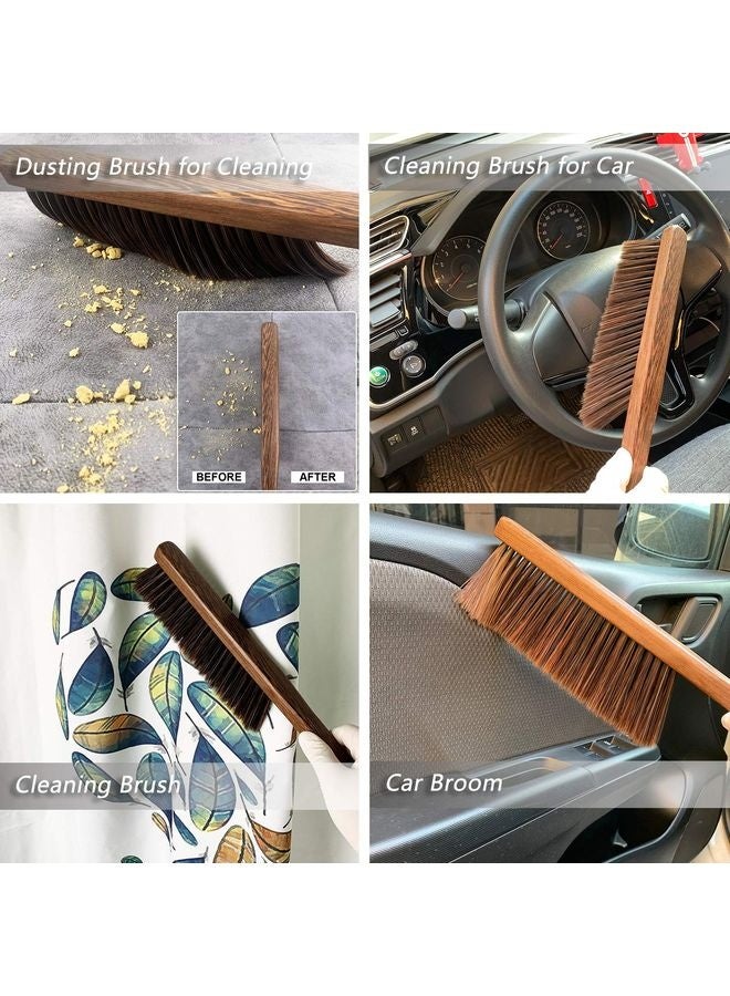 هومستر فرش تنظيف مكنسة اليد -فرشاة تنظيف أبراج ناعمة لتنظيف السيارات/سرير/الأراكة/مسودة/حديقة/أثاث/ملابس، مقبض خشبي - Image 5
