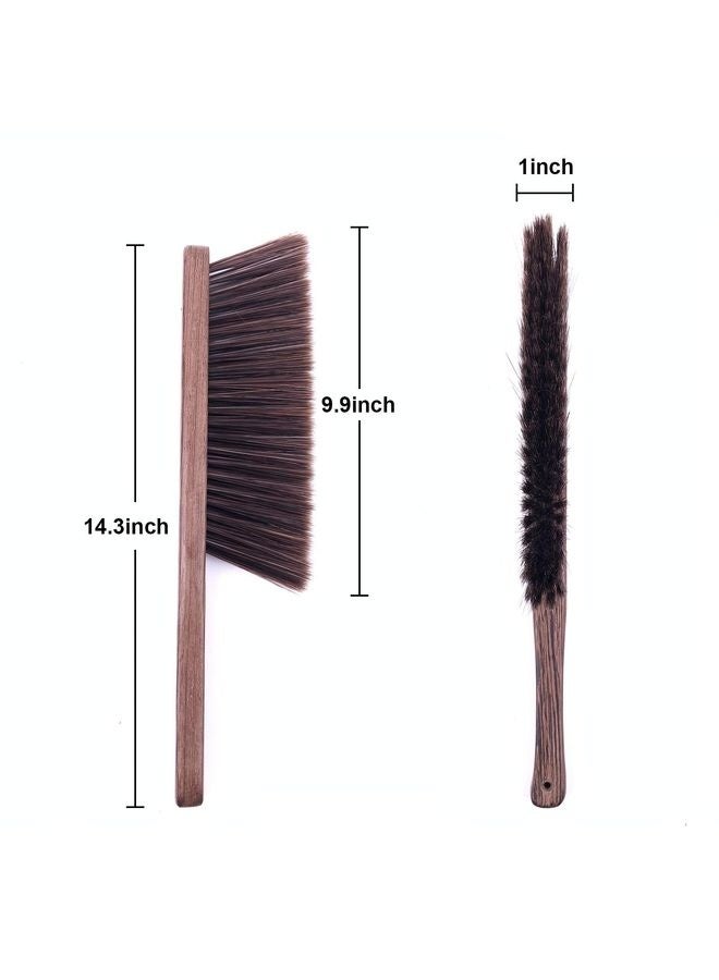 هومستر فرش تنظيف مكنسة اليد -فرشاة تنظيف أبراج ناعمة لتنظيف السيارات/سرير/الأراكة/مسودة/حديقة/أثاث/ملابس، مقبض خشبي - Image 2