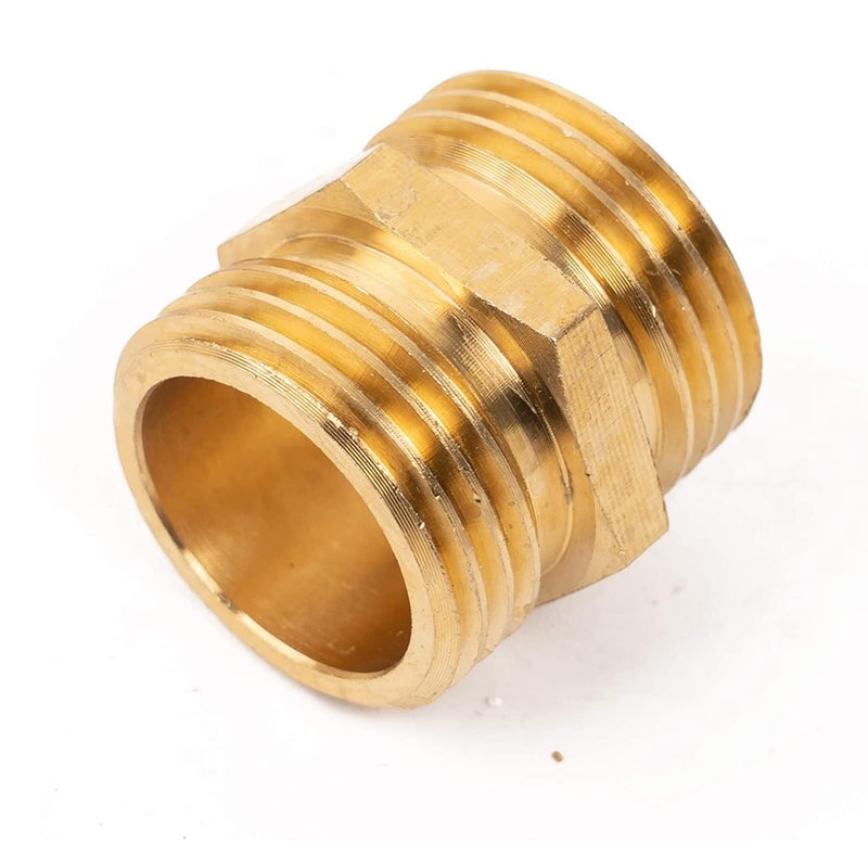 Hourleey Garden Hose Adapter, 3/4 Inch Male to Male Hose Adapter, Solid Brass Hose Connectors, 2 Pack Male Connector with 2 Extra Washers - Image 2