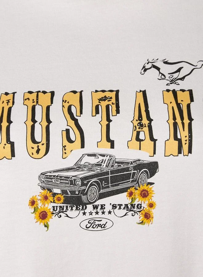 اس بي كاركترز Cotton T shirt with Mustang Print