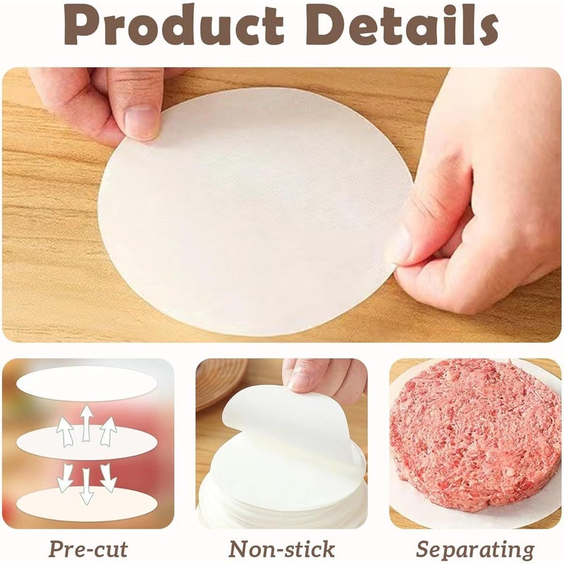 Non Stick Unbleached Parchment Patty Papers 100pcs For Freezing Meat Pies - Image 4