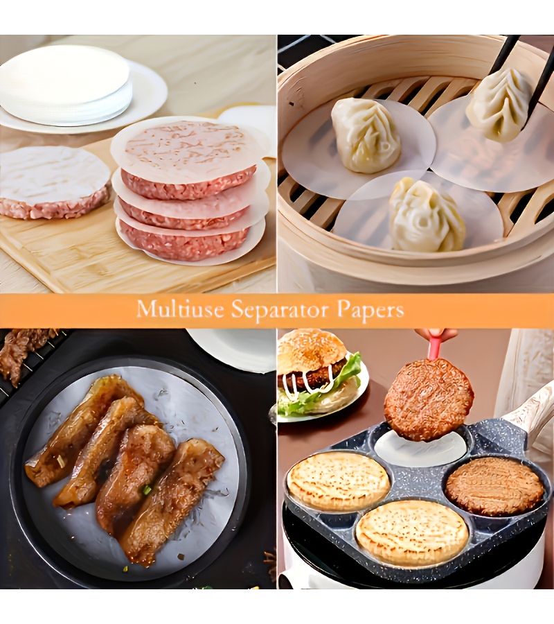 Non Stick Unbleached Parchment Patty Papers 100pcs For Freezing Meat Pies - Image 5