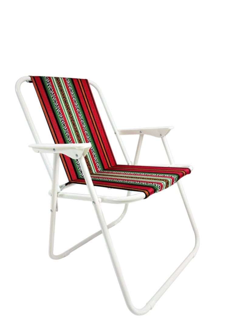 كرسي صحراوي | كرسي تخييم خفيف الوزن قابل للطي | كرسي خارجي محمول من البوليستر بإطار فولاذي | تصميم متين وسهل الحمل، مقاوم للرمال، مثالي للنزهات والمشي لمسافات طويلة والسفر | كرسي صغير الحجم قابل للطي للشاطئ والحديقة والفعاليات الرياضية - Image 4