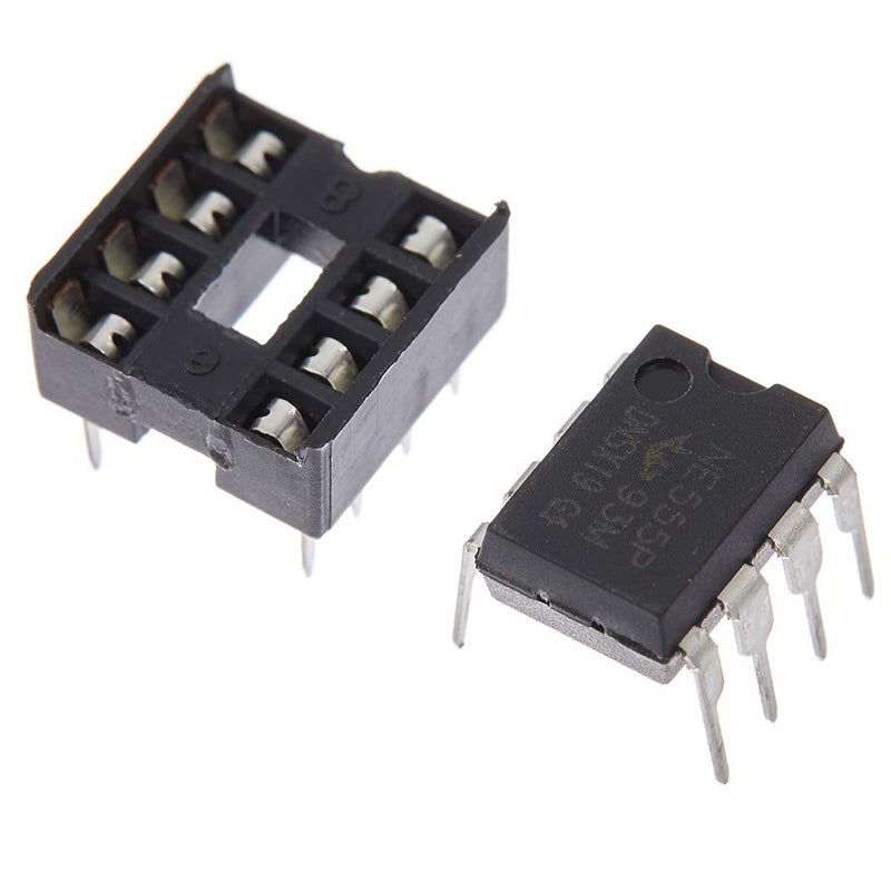 Bridgold 40 قطعة (20 قطعة * NE555P + 20 قطعة * 8P IC Block) دوائر توقيت دقيقة NE555، 8 دبابيس. - Image 3