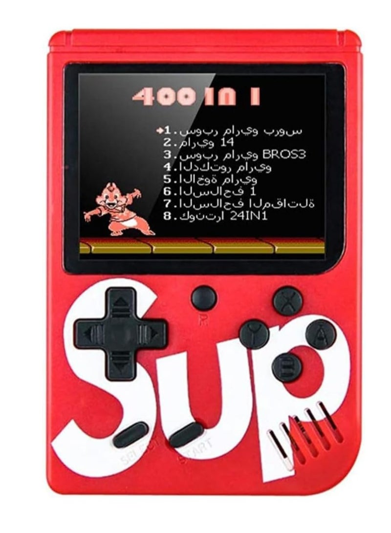 "400-in-1 SUP GAMEBOX Classic Retro Gaming Console – Single Player, Red"  - Image 1