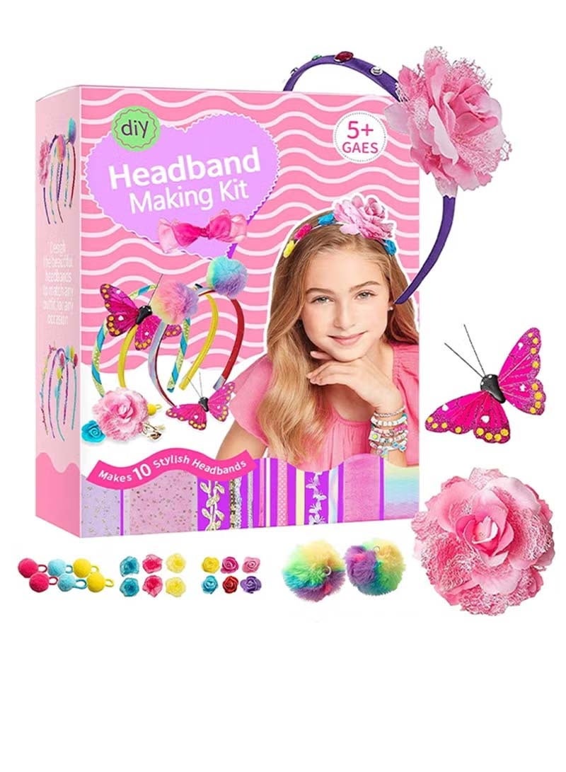 olayks Headband Making Kit, DIY Headband Making Kit for Girls,Arts and Crafts for Kids Ages 5+,Girls Hair Accessories for Kids, Fashion Crafts Set for Girls - Image 1