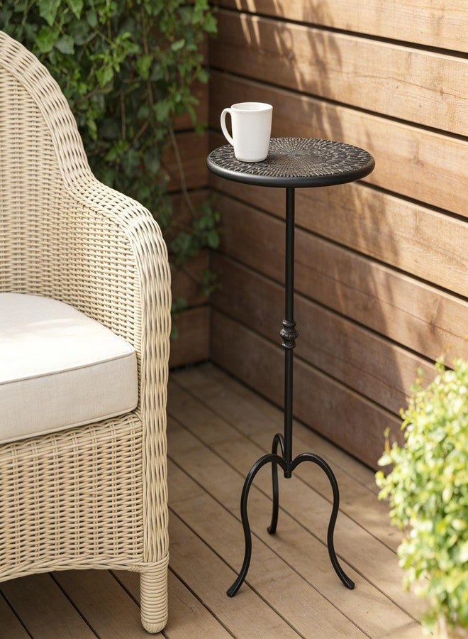 Remenna Metal Round Side Table, Modern Accent Small Drink Table, Coffee Martini Table for Small Spaces,Living Room,Bedroom,Corners (Black) - Image 2