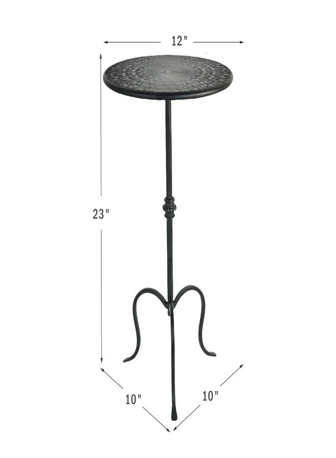Remenna Metal Round Side Table, Modern Accent Small Drink Table, Coffee Martini Table for Small Spaces,Living Room,Bedroom,Corners (Black) - Image 3