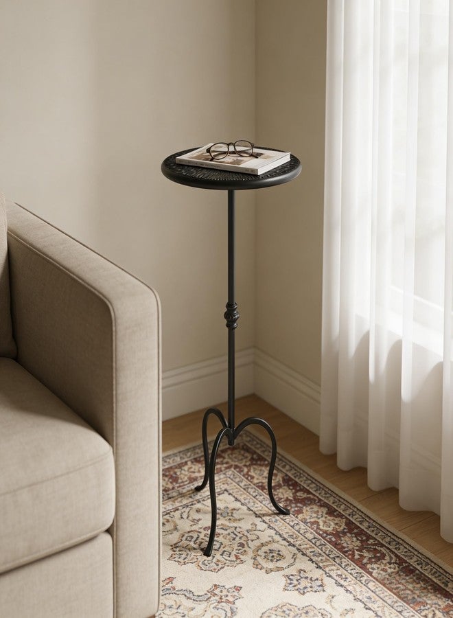 Remenna Metal Round Side Table, Modern Accent Small Drink Table, Coffee Martini Table for Small Spaces,Living Room,Bedroom,Corners (Black) - Image 4