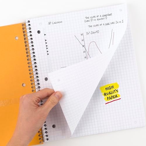 Five Star Spiral Notebook + Study App, 1 Subject, Graph Ruled Paper, 8-1/2" x 11", 100 Sheets, Fights Ink Bleed, Water Resistant Cover, Black (73679) - Image 4