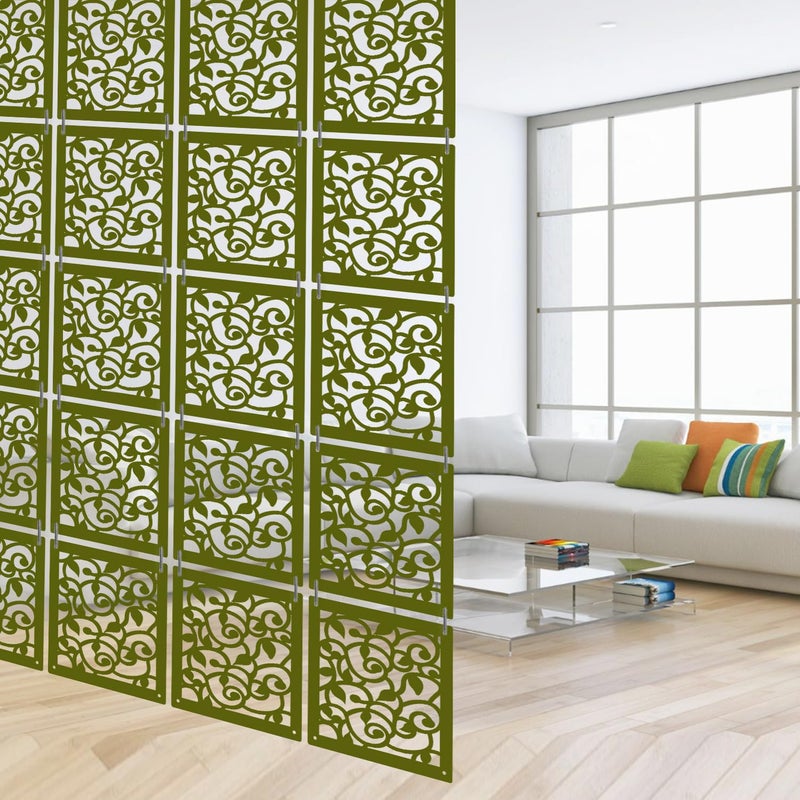 Olive Tree Olive Tree 12Pcs Hanging Room Divider Panel Modern Hanging Screen Partition for Home Decoration Living Room 115 x 115 12 PanelsOTD9101  - Image 2