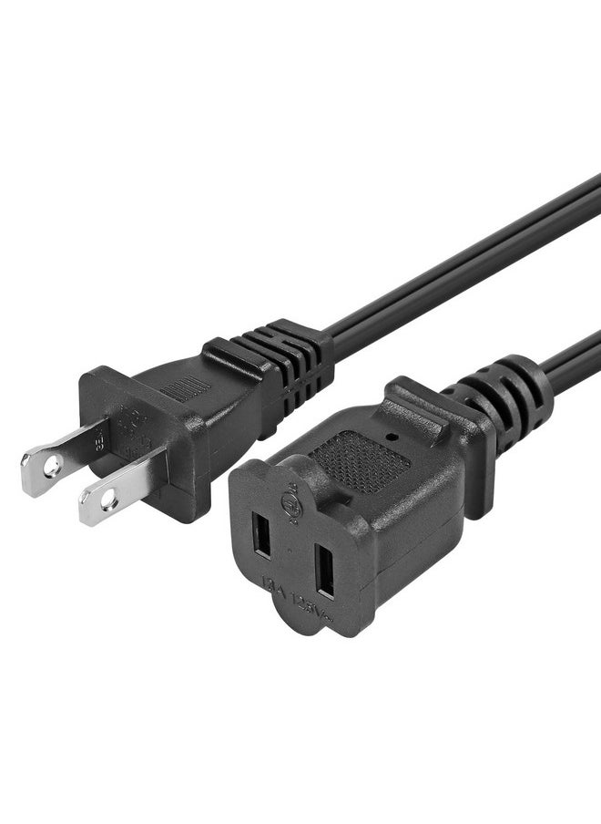 VSEER VSEER 2 Prong Extension Cord US AC 2-Prong Male and Female Power Cable SPT2 16AWG 13A/125V, USA Outlet Saver Power Extension Cord Cable for NEMA 5-15P to NEMA 5-15R (16.5FT, Black)  - Image 2