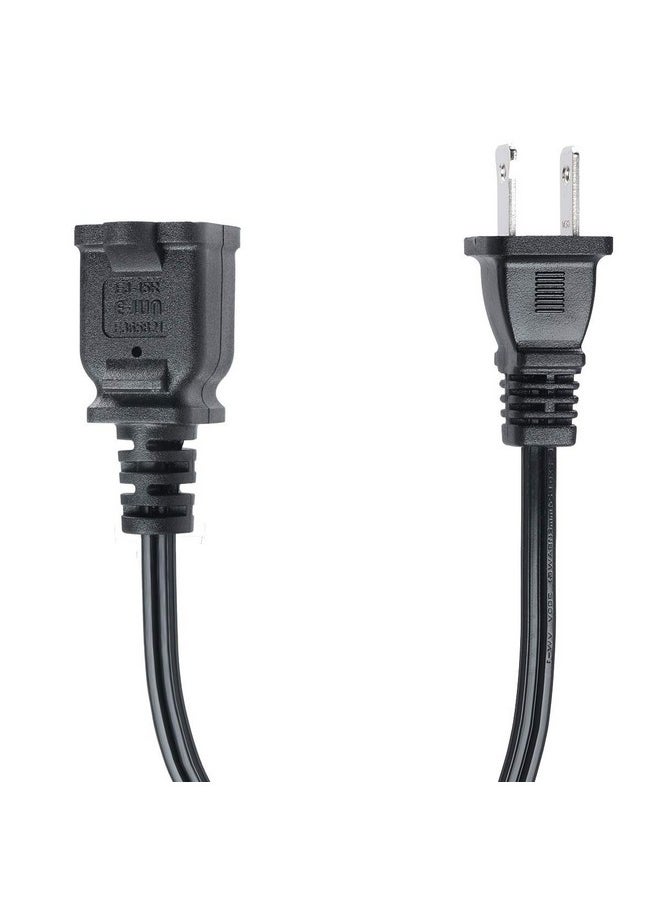 VSEER VSEER 2 Prong Extension Cord US AC 2-Prong Male and Female Power Cable SPT2 16AWG 13A/125V, USA Outlet Saver Power Extension Cord Cable for NEMA 5-15P to NEMA 5-15R (16.5FT, Black)  - Image 4