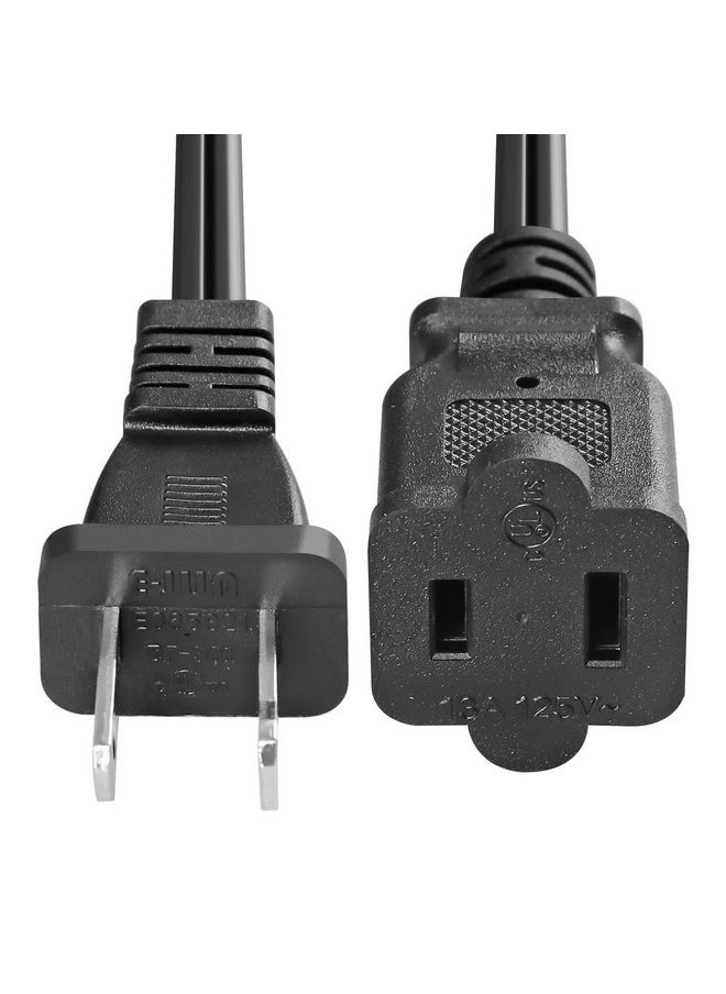 VSEER VSEER 2 Prong Extension Cord US AC 2-Prong Male and Female Power Cable SPT2 16AWG 13A/125V, USA Outlet Saver Power Extension Cord Cable for NEMA 5-15P to NEMA 5-15R (16.5FT, Black)  - Image 3