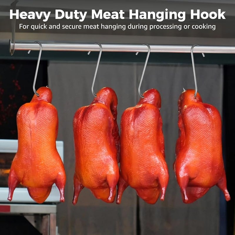 5 حزمة من خطافات اللحم الثقيلة من الفولاذ المقاوم للصدأ على شكل حرف S مقاس 10 بوصة للشواء والذبح والتحمير - Image 5