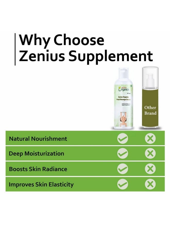ZENIUS Fruit Massage Cream, Moisturizing Cold Skin Cream With Apple, Strawberry & Papaya (100gm) | Quick Absorbing & Non Sticky Moisturizer for Face, Hands & Body | For Healthy, Soft & Glowing Skin - Image 5