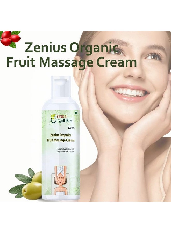 ZENIUS Fruit Massage Cream, Moisturizing Cold Skin Cream With Apple, Strawberry & Papaya (100gm) | Quick Absorbing & Non Sticky Moisturizer for Face, Hands & Body | For Healthy, Soft & Glowing Skin - Image 2