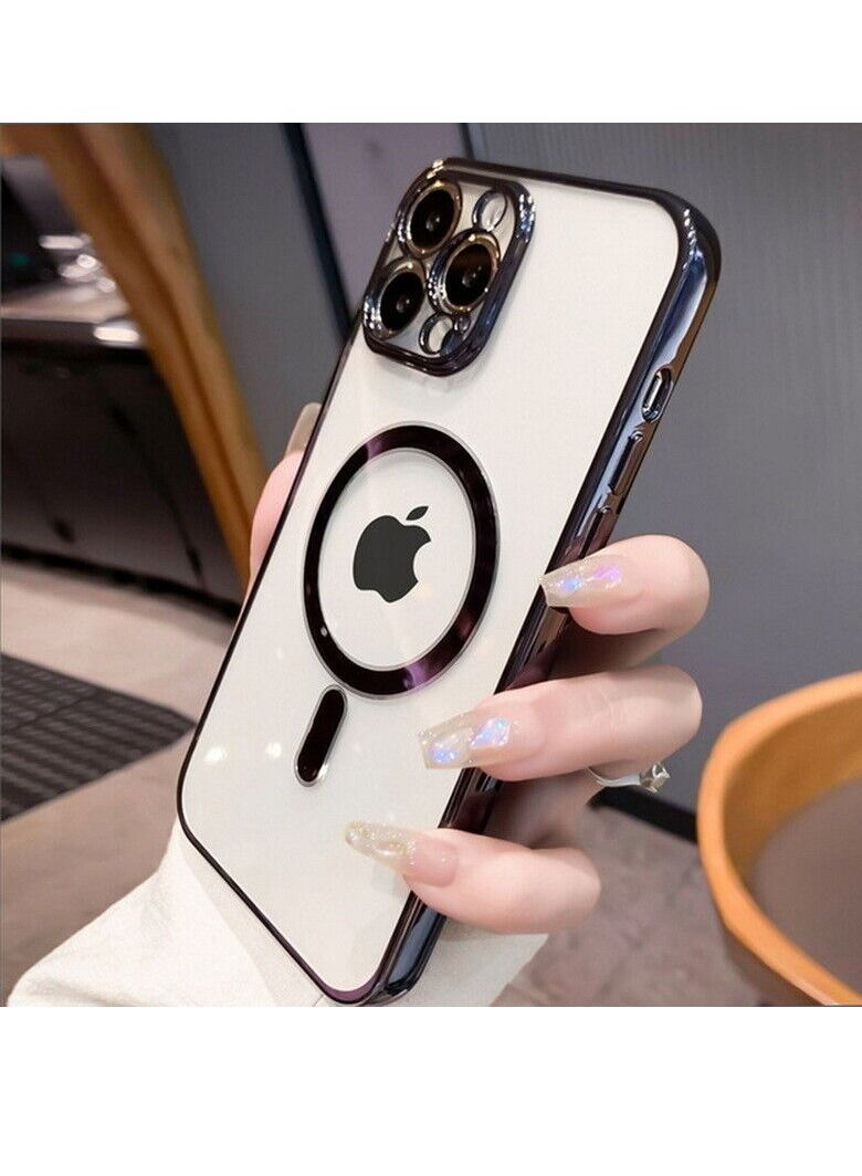 For iPhone 14 Pro Max Clear Case Slim Plating MagSafe Magnetic Cover  - Image 3