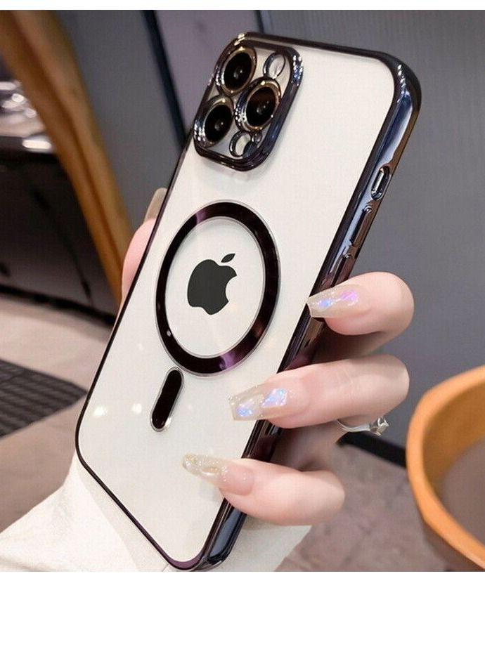 For iPhone 14 Pro Max Clear Case Slim Plating MagSafe Magnetic Cover  - Image 1