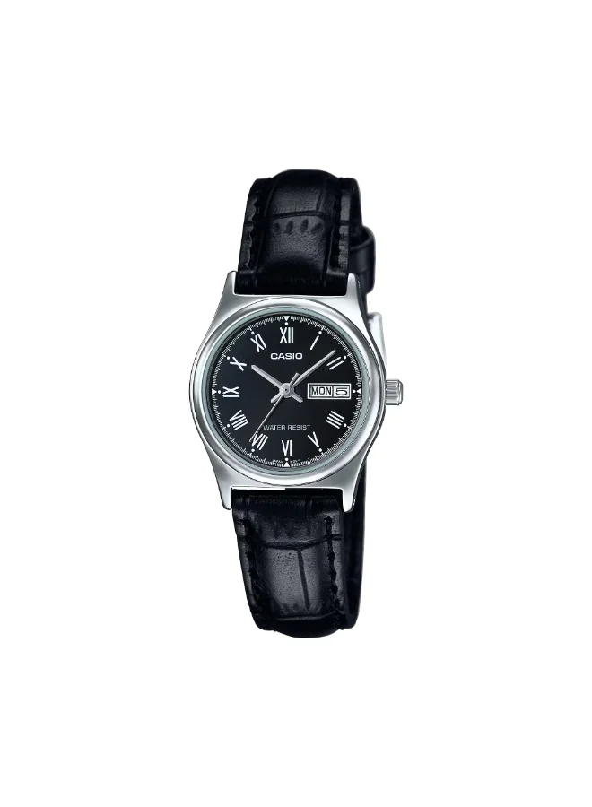 CASIO Women's Leather Analog Watch LTP-V006L-1B - 25 mm