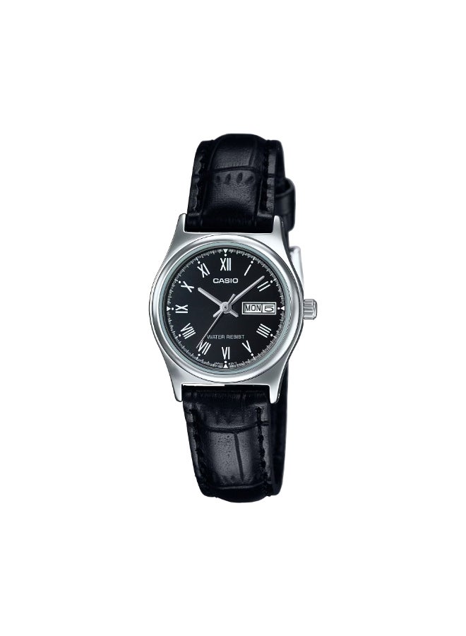 CASIO Women's Leather Analog Watch LTP-V006L-1B - 25 mm