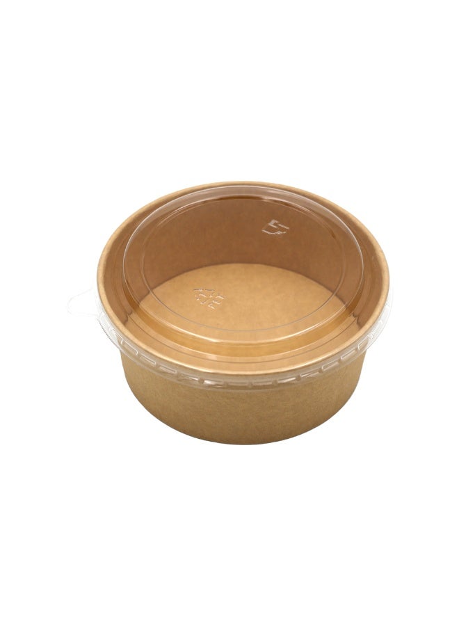 IDEAL PACK Kraft Paper Salad Bowls with Lids 5 PCS Eco Friendly Disposable Salad Containers Leak Proof, Biodegradable Bowls for Salads, Noodles, Soups & Takeaway - Image 3