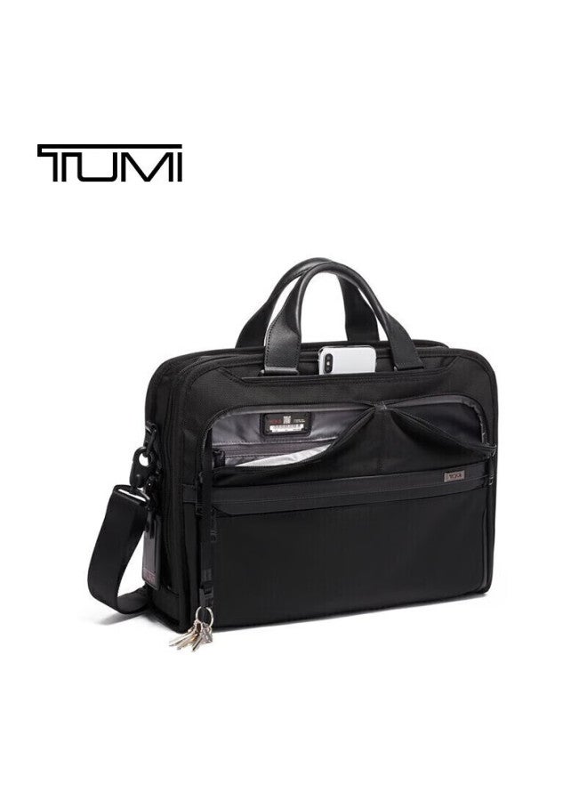 تومي Tumi Alpha حقيبة مكتب تنقل للرجال، حقيبة كمبيوتر محمول من النايلون 02603108d3، أسود، هدية Qixi - Image 2