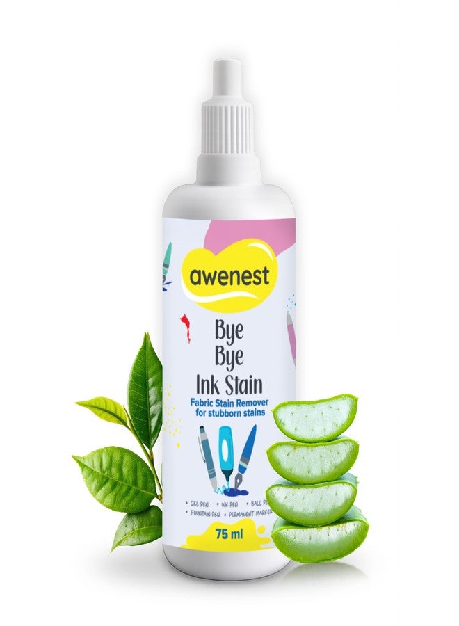 awenest Bye Bye Ink Stain | Fabric Stain Remover for Ink, Pen, Marker, and Fountain Pen Stains | Quick & Effective Stubborn Ink Removal | 75 ml Bottle - Image 1