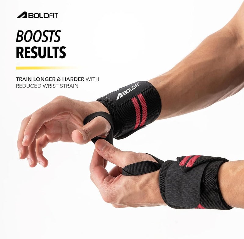 بولد فيت Boldfit قطن Wrist Band – أربطة معصم من القطن للرجال والنساء، مثالية للصالة الرياضية والتنس والأنشطة الخارجية، متوفرة باللونين الأسود والأحمر، مقاس واحد - Image 4