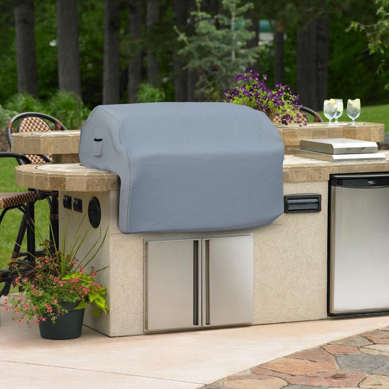 Covers & all Built-in Outdoor Grill Cover, Durable Heavy Duty 18 Oz Waterproof Cover Tuff Material with Air Pocket & Elastic for Snug Fit (36" W x 26" D x 24" H inches, Gray) - Image 5