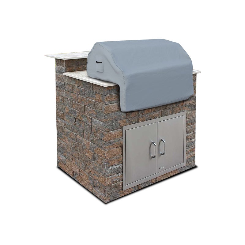 Covers & all Built-in Outdoor Grill Cover, Durable Heavy Duty 18 Oz Waterproof Cover Tuff Material with Air Pocket & Elastic for Snug Fit (36" W x 26" D x 24" H inches, Gray) - Image 1