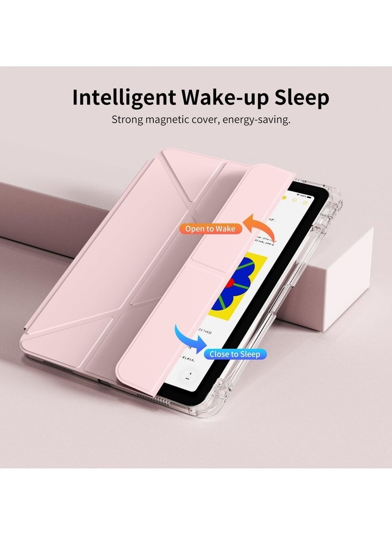 Case for iPad mini (2024/2021) 7th/6th 8.3-Inch ， Tablet Protective Case, Automatic Wake-up/sleep Suitable For IPad Protective Case,With Pen Slot， Three Fold Y-shaped Mini, Pink - Image 3