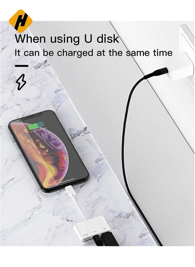 HuHa - Camera Micro SD TF Memory Card Reader Lightning Male to USWRITE A SHORT DESCRIPTION ON  B3.0 Female Adapter OTG Cable for Apple iPhone 11 12 Mini max pro xs xr x se2 7 8plus - Image 1